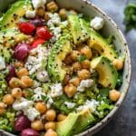 Chickpea Feta Avocado Salad