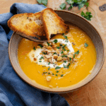 Butternut Squash Soup with Cheesy Toast Points