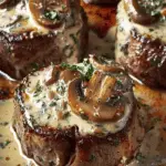 Filet Steaks with Creamy Mushroom and Herb Topping