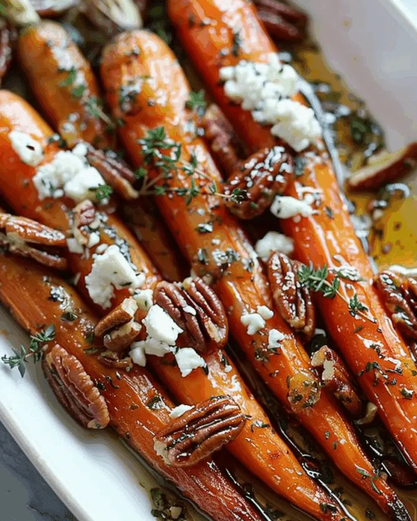 Roasted Carrots with Candied Pecans and Goat Cheese
