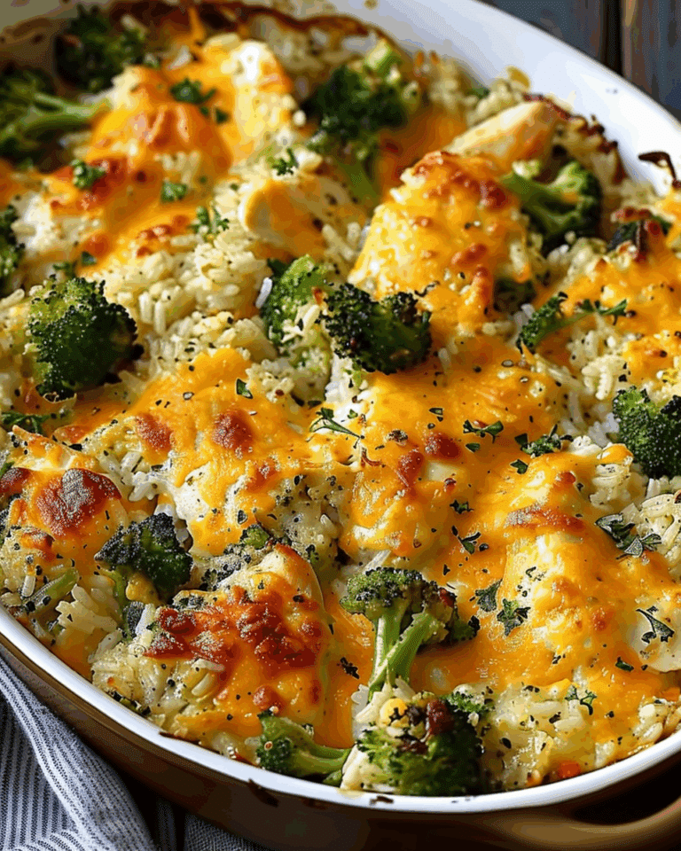 Cheesy Chicken, Rice & Broccoli Bake