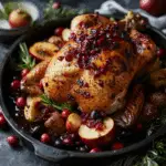 Stuffed Roast Chicken with Cranberries and Apples