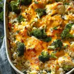 Cheesy Chicken, Rice & Broccoli Bake