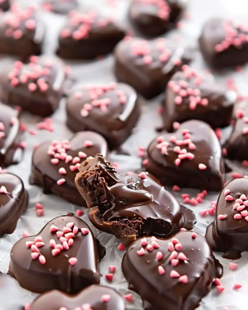 Chocolate Covered Cookie Dough Hearts