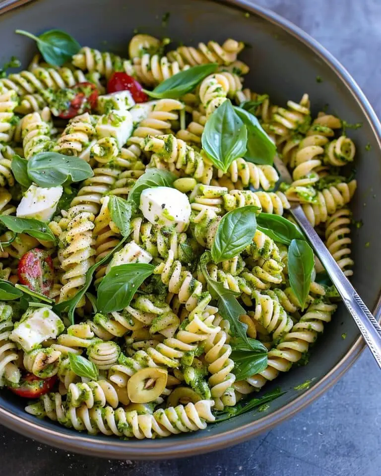 Pesto Pasta Salad with Mozzarella