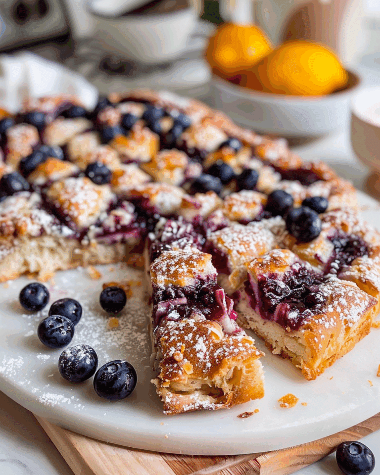 Wild Blueberry Cheesecake Danish Sourdough Focaccia