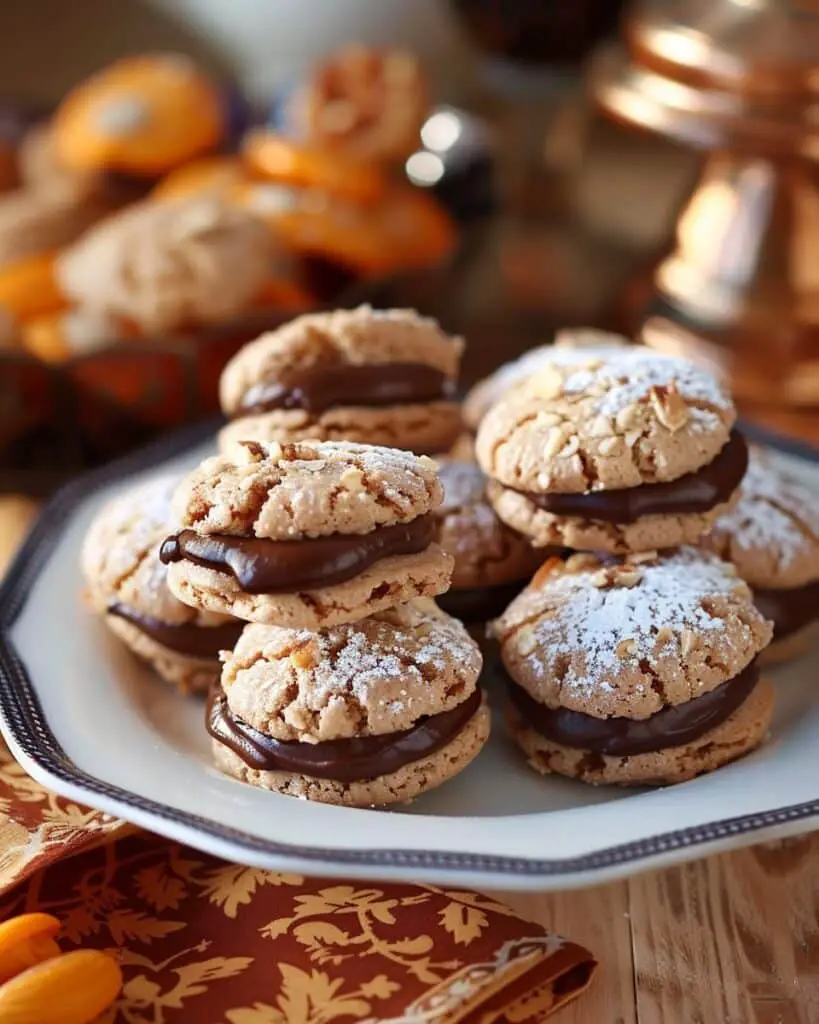 Greek Walnut Macaroons with Chocolate Ganache