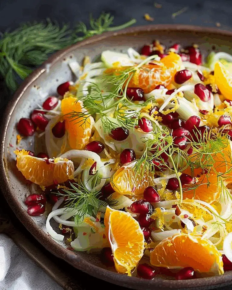 Fennel, Orange & Pomegranate Salad with Honey Citrus Vinaigrette