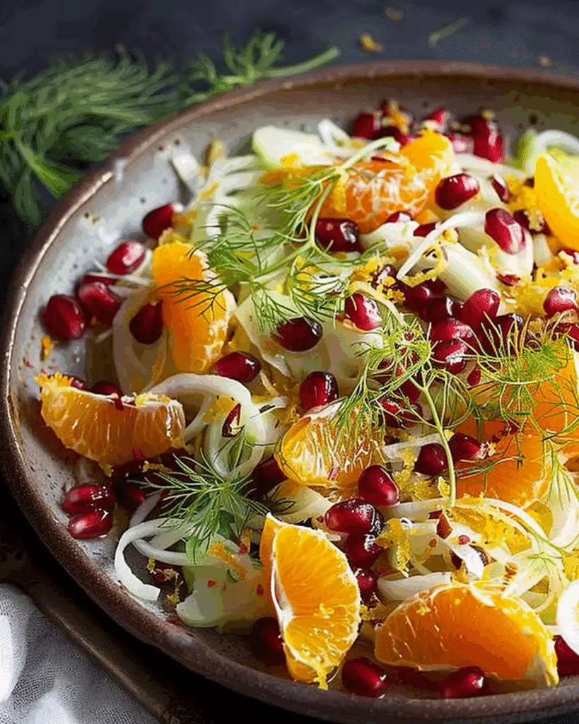 Fennel, Orange & Pomegranate Salad with Honey Citrus Vinaigrette