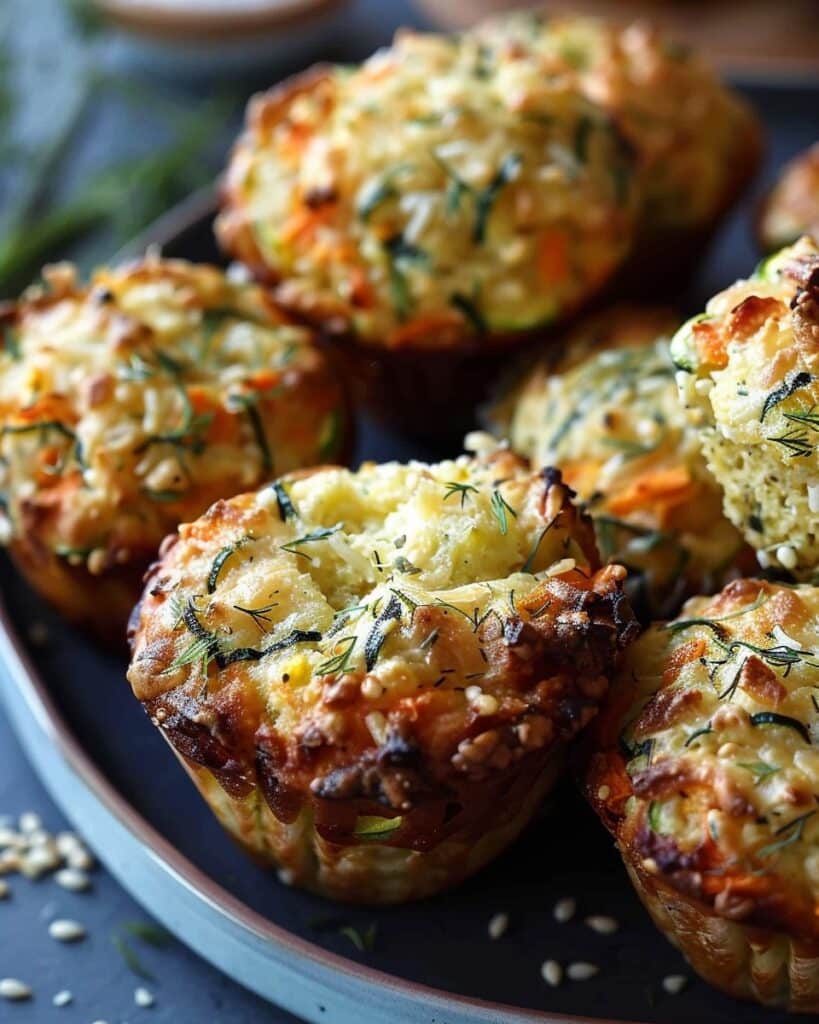 Greek Cheese, Zucchini & Carrot Savoury Muffins