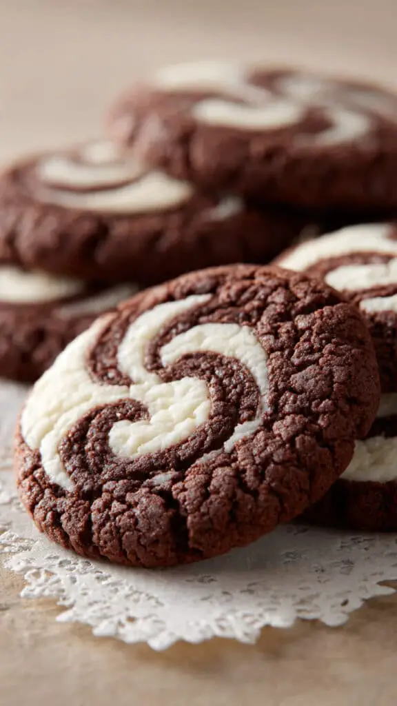 Chocolate Marshmallow Swirl Cookies