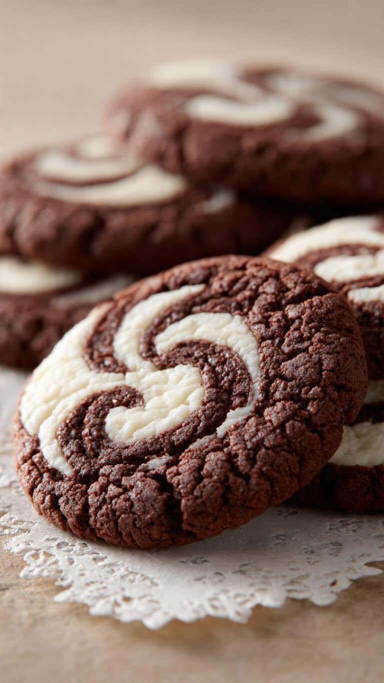 Chocolate Marshmallow Swirl Cookies