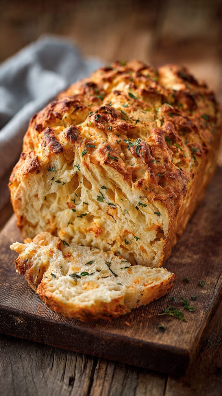 Swirled Garlic Herb and Cheese Bread