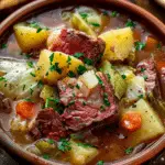 Slow Cooker Corned Beef Stew with Cabbage & Potatoes
