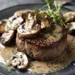 Filet Mignon with Creamy Mushroom Shallot Sauce
