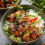 Sweet Chili Chicken Rice Bowls with Chicken Thighs