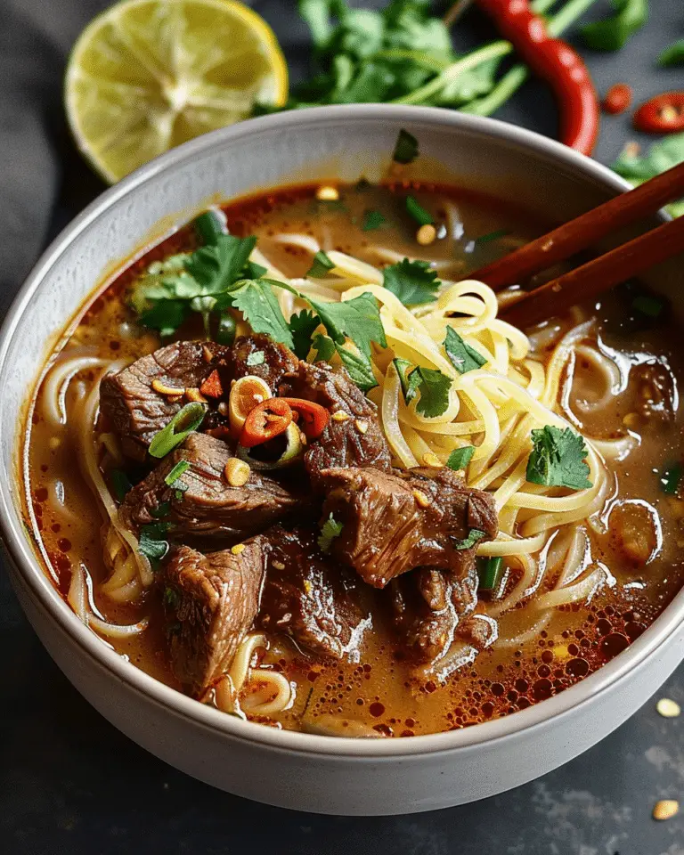 Delicious Satay Beef Noodle Soup