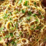Creamy One-Pot Beef Pasta with Garlic Butter
