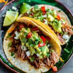 Crispy Shredded Beef Tacos with Guacamole, Monterey Jack & Lime Zest