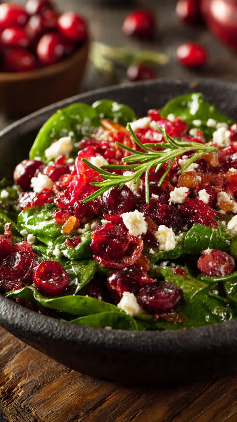 Apple Cranberry Spinach Salad