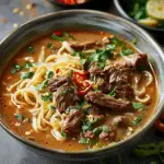 Delicious Satay Beef Noodle Soup