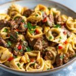 Philly Cheesesteak Tortellini Pasta