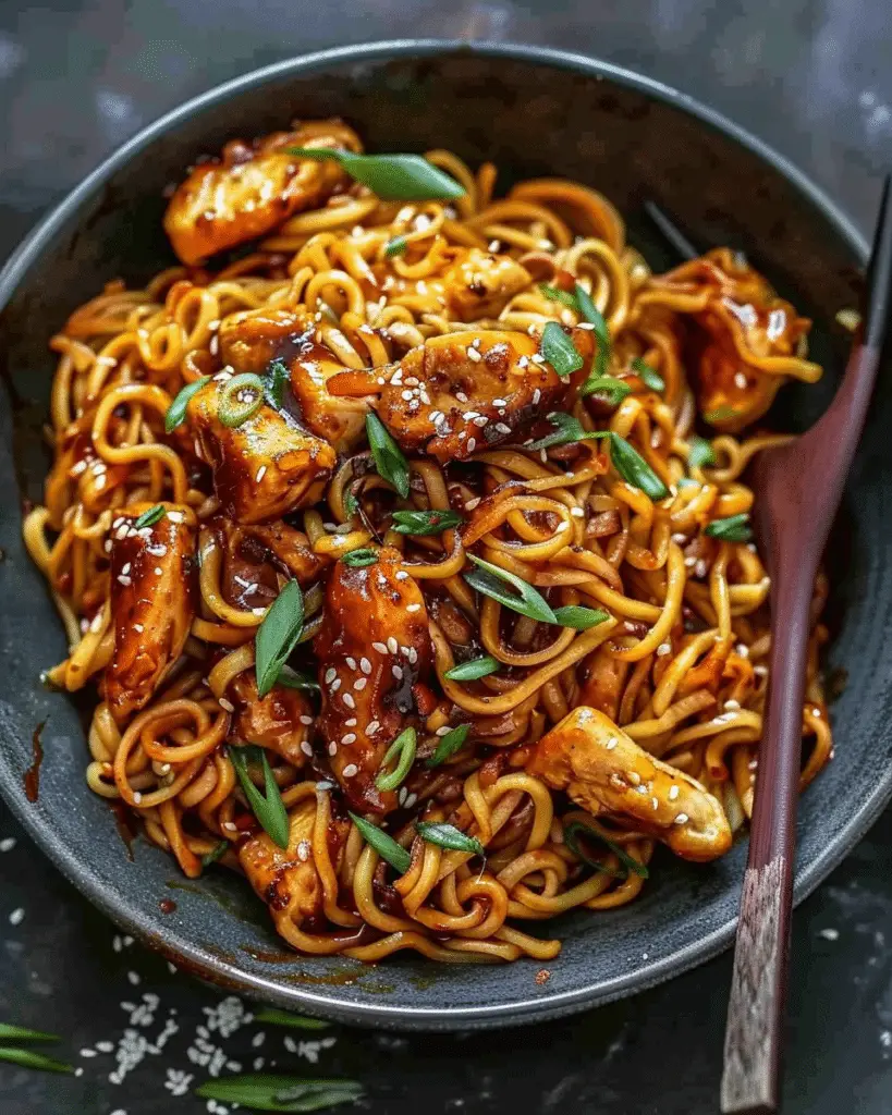 Sticky Garlic Chicken Noodles