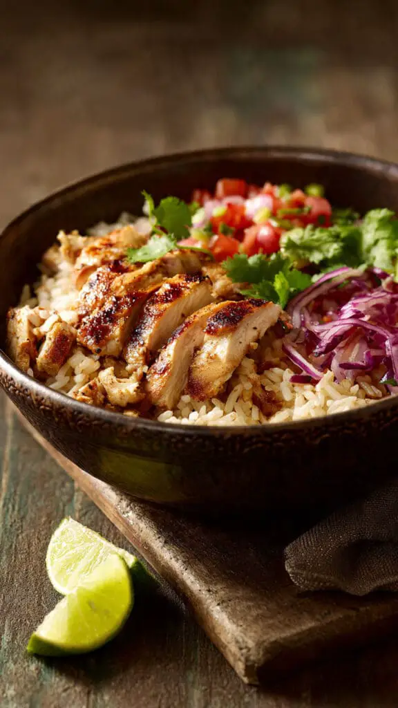 Chicken and Rice Burrito Bowls