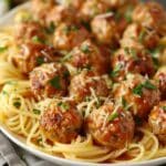Garlic Butter Turkey Meatballs with Lemon Pasta