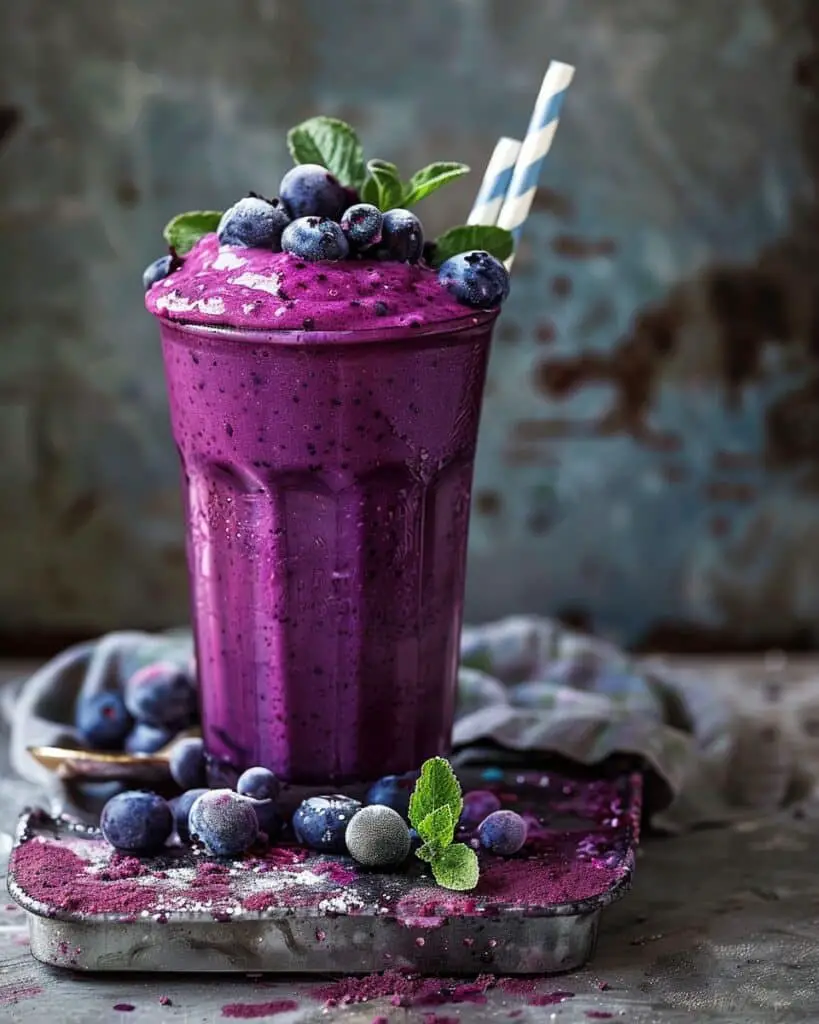Blueberry Smoothie with Milk