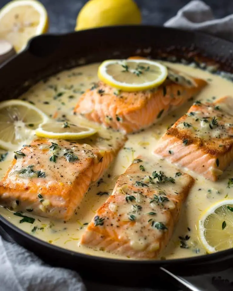 Creamy Lemon Garlic Salmon Piccata