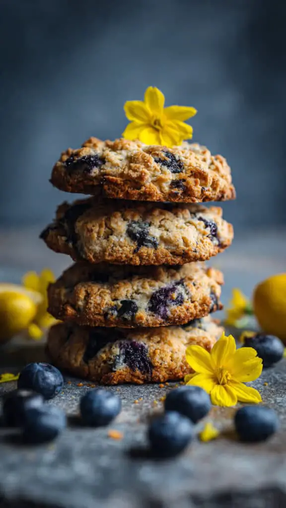 Lemon Blueberry Chickpea Cookies