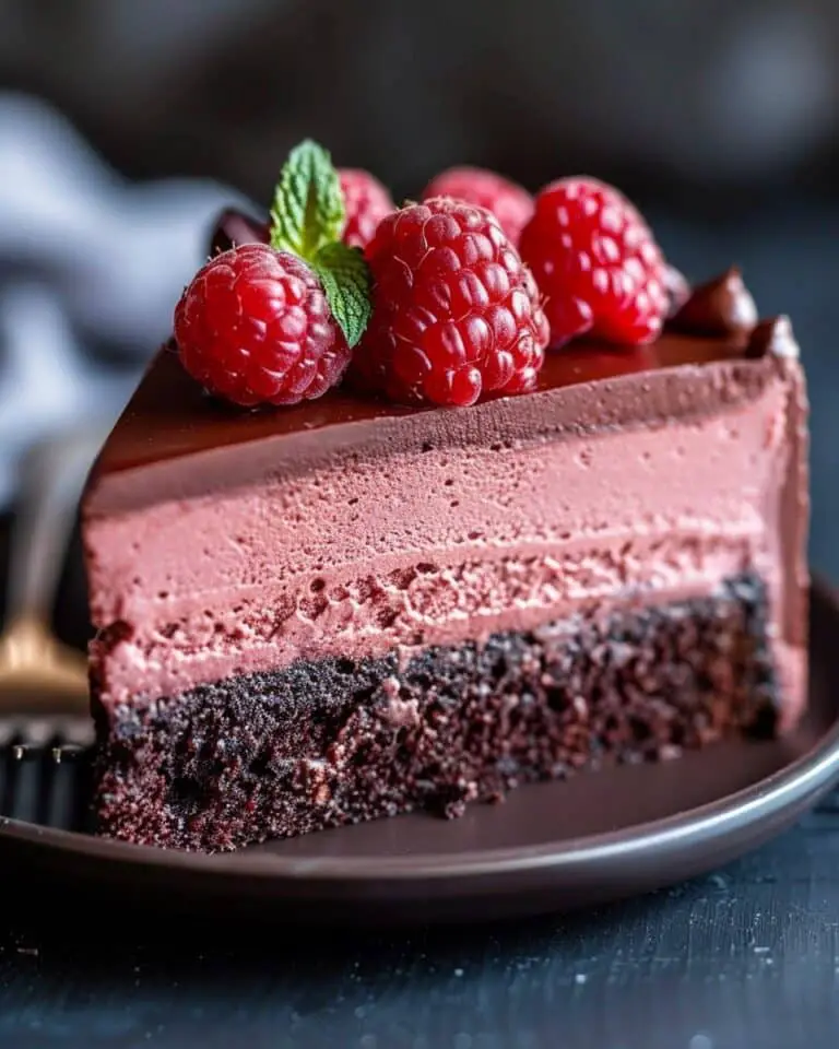 Dark Chocolate Raspberry Mousse Cake