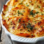 Creamy Garlic Butter Sweet Potato Bake