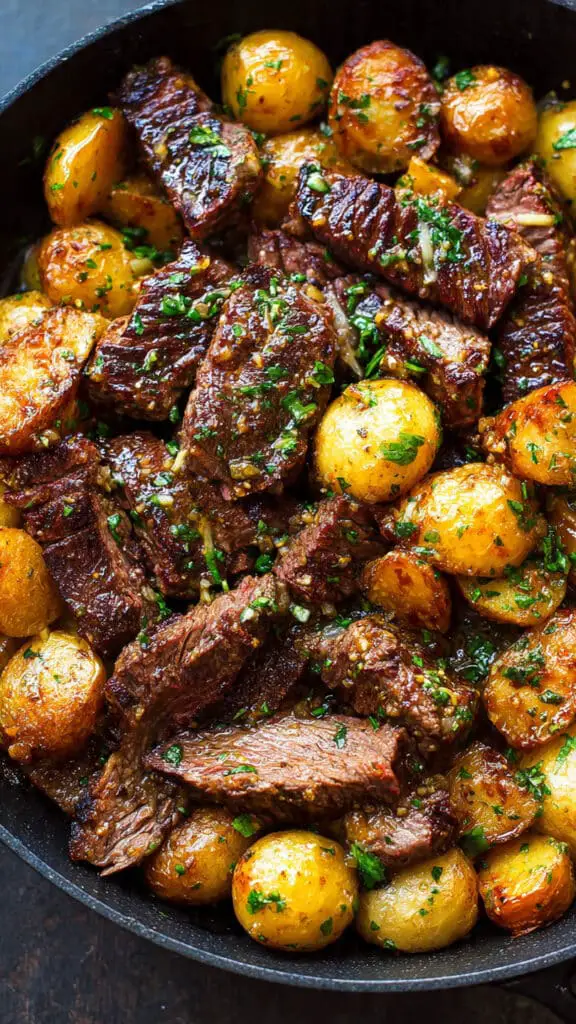 Garlic Butter Steak and Potatoes Skillet