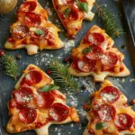 Festive Tree-Shaped Mini Pizzas