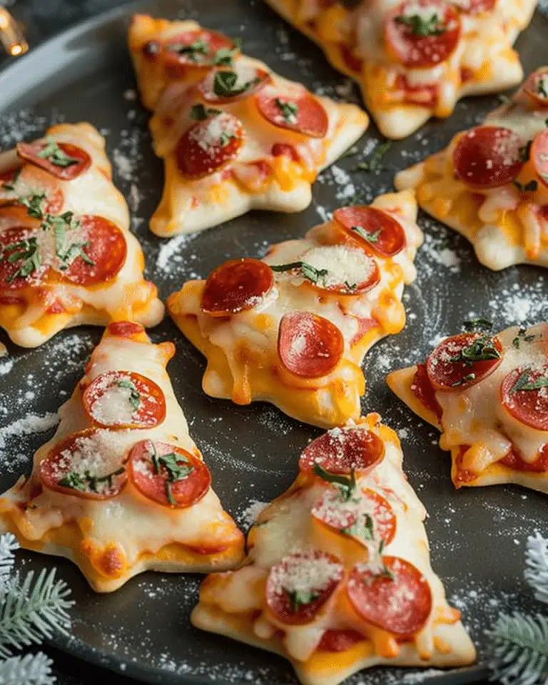 Festive Tree-Shaped Mini Pizzas