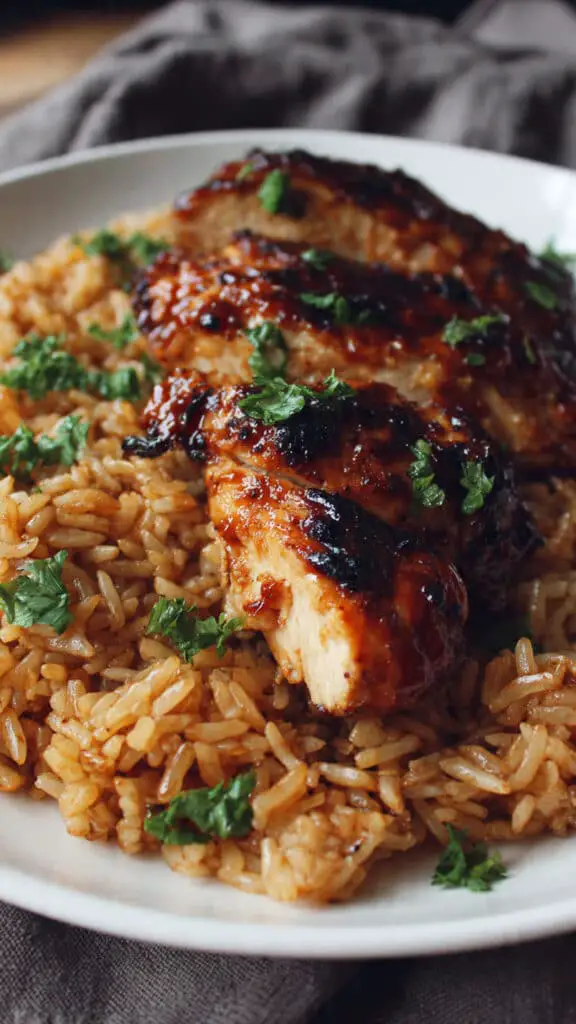 Quick & Healthy Honey BBQ Chicken Rice