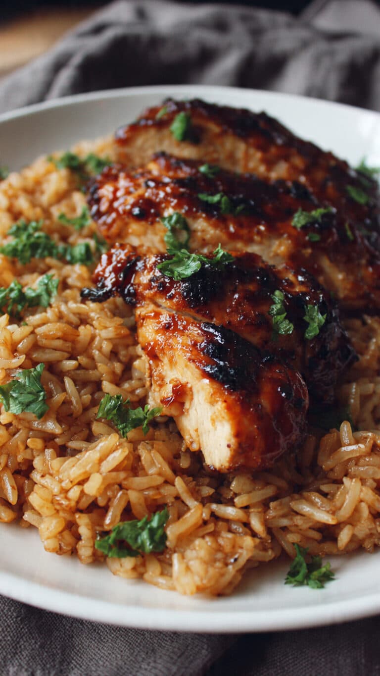 Quick & Healthy Honey BBQ Chicken Rice