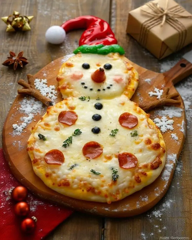 Snowman-Shaped Pizza