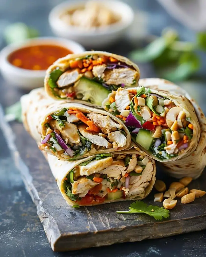 Thai Peanut Chicken Wrap