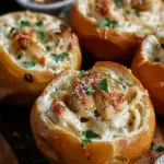 Chicken Alfredo Garlic Bread Bowls