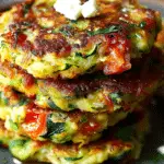 Quick Tomato Zucchini Fritters with Feta