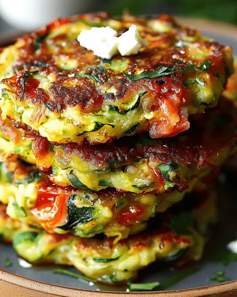 Quick Tomato Zucchini Fritters with Feta