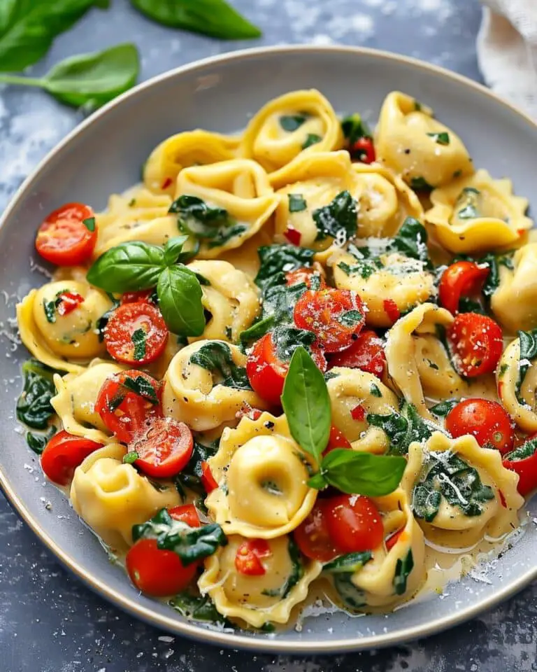 Creamy Spinach Tomato Tortellini