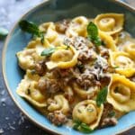 Beef & Parmesan Tortellini in Creamy Sauce