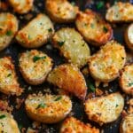 Crispy Garlic Parmesan Crusted Potatoes