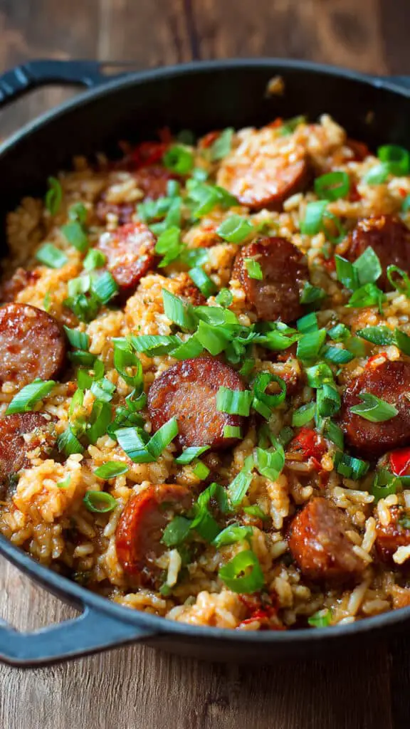 Quick One Pot Sausage and Rice Delight