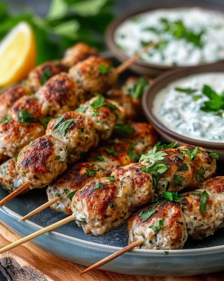 Irresistible Chicken Kofta with Creamy Garlic Yogurt Sauce
