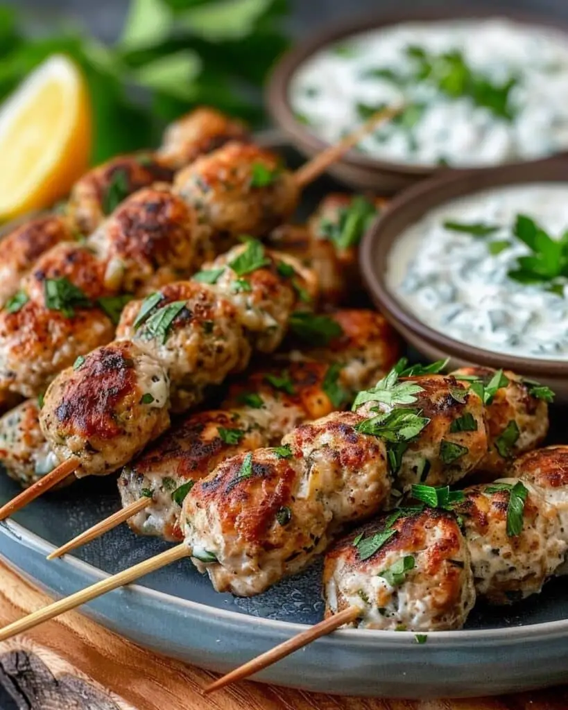 Irresistible Chicken Kofta with Creamy Garlic Yogurt Sauce